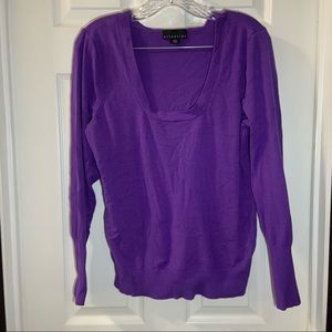 Attention Purple Knit Scoop Neck Long Sleeve Sweater size XXL